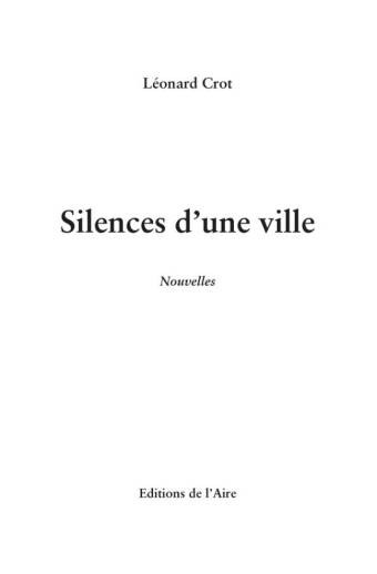 Silences d'une ville