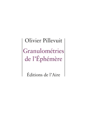 Granulométries de l'Ephémère