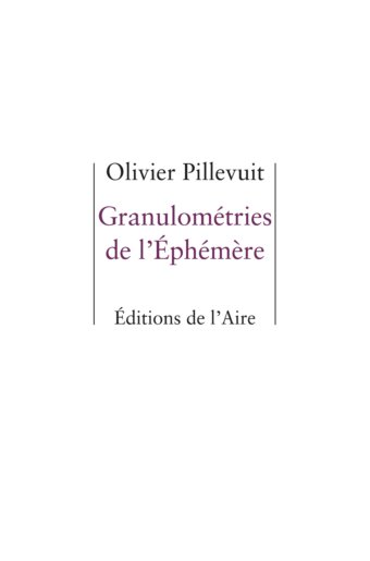 Granulométries de l'Ephémère